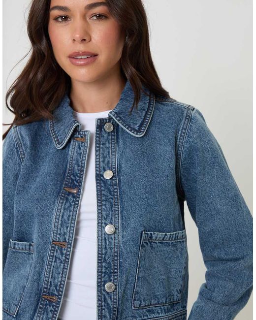 Threadbare Blue Denim Jacket With Patch Pockets