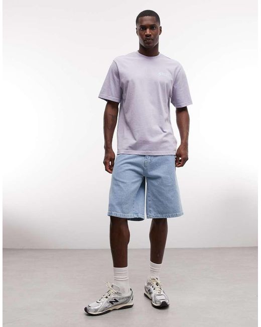 Stan Ray Purple Logo Short Sleeve T-shirt With Back Print for men