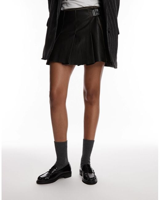 TOPSHOP Brown Carter Loafers With Ruched Detail