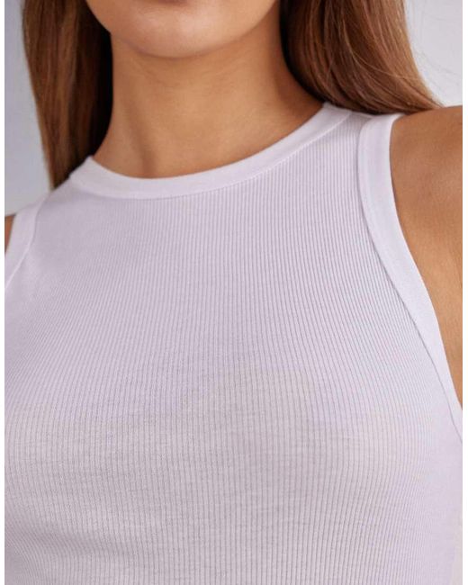 Intimissimi Gray Ribbed Superior Cotton Vest Top