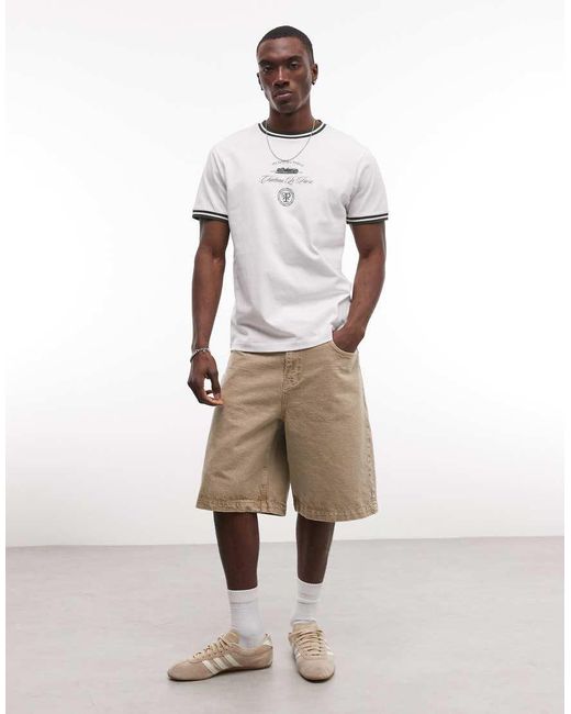 ASOS White Regular Fit T-shirt With Text Graphic for men