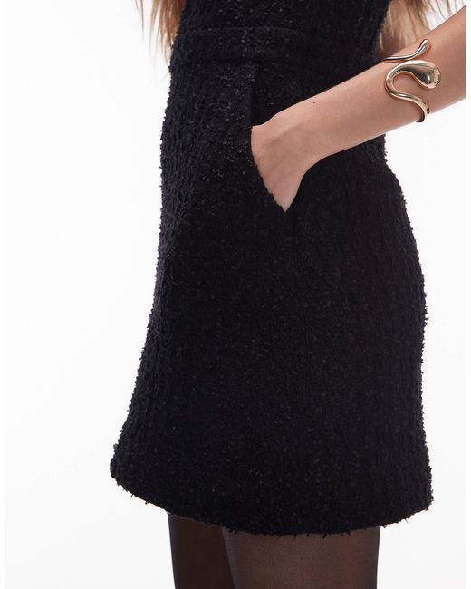 & Other Stories Black – minikleid aus strukturiertem tweed