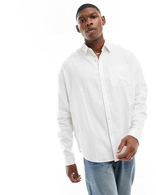 Camisa blanca de lino hotsell