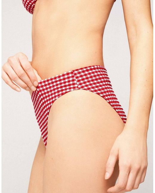 Tezenis Red Summer Vichy Classic Bikini Bottoms