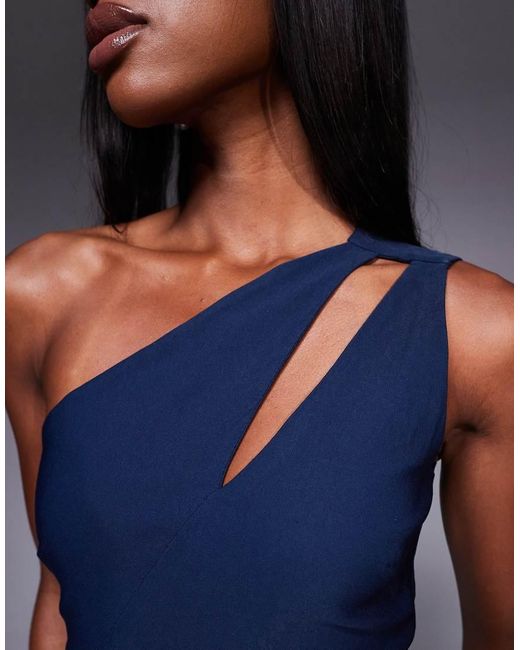 Vesper Blue One Shoulder Cut Out Maxi Dress