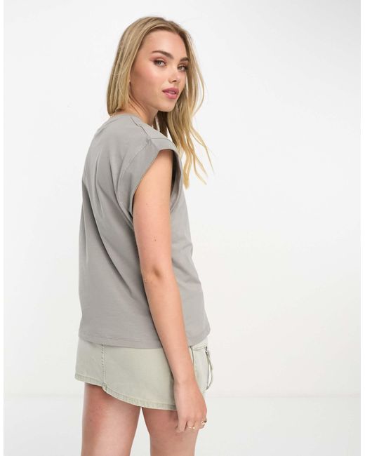 Pull&Bear White Drop Shoulder Oversized Tee