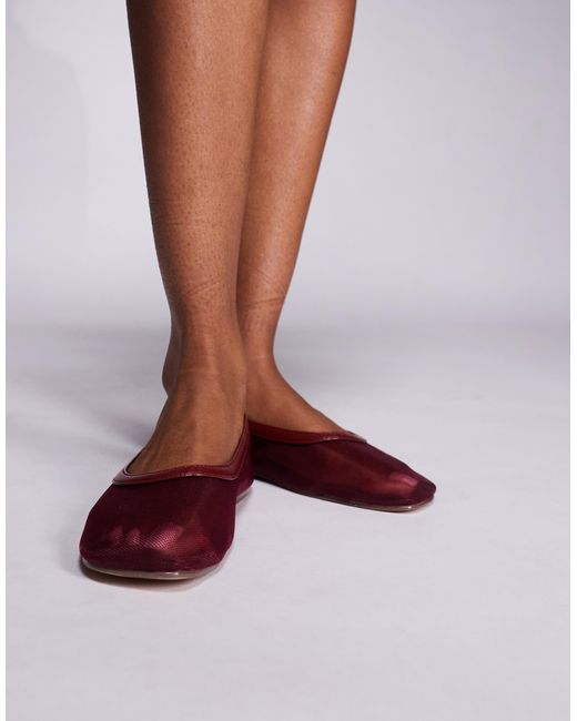 SIMMI Brown Simmi london – luanne – ballerinas aus netzstoff