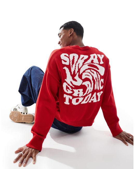 Pull&Bear – stwd – strickpullover in Red für Herren