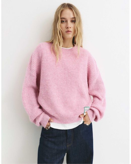 Pull&Bear Pink – weicher, links gestrickter pullover
