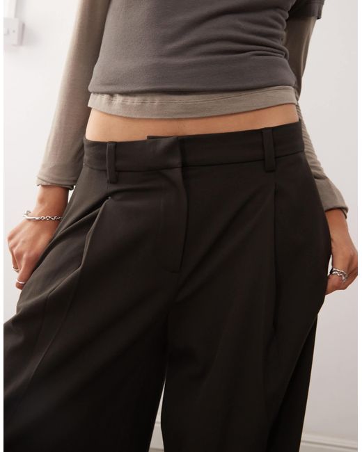 Weekday White Oversized Wide Leg Pleated Trousers