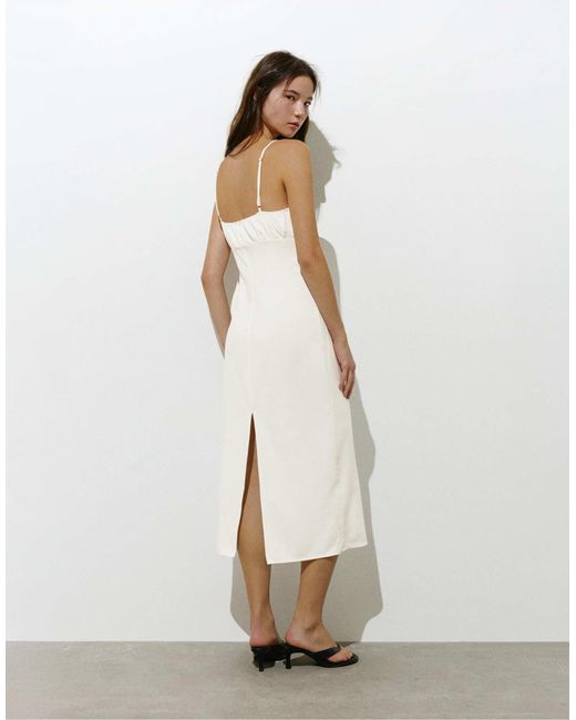Pull&Bear White – rustikales kleid