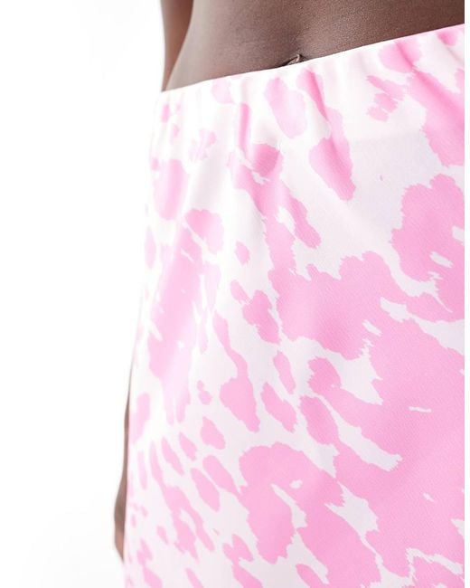 Pieces Pink Satin Maxi Skirt