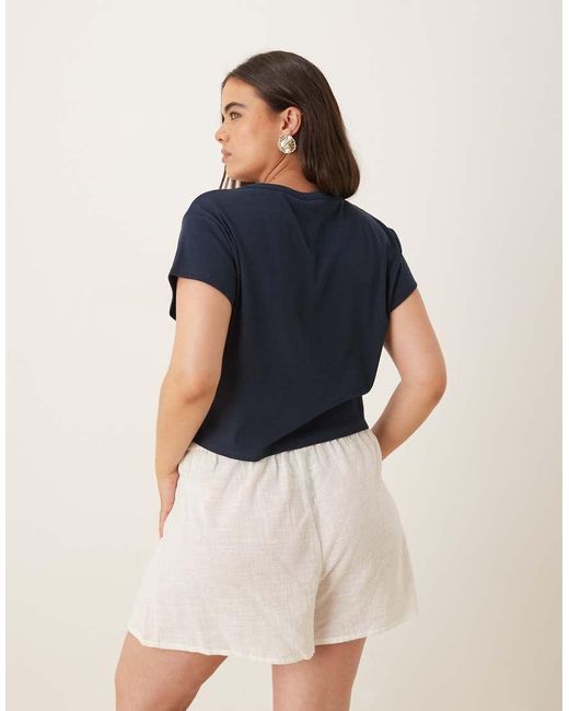 ASOS Blue Asos Design Curve Baby Tee With Playa Del Carmen Fruit Graphic