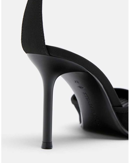 Stradivarius White Mesh High-Heel Shoes