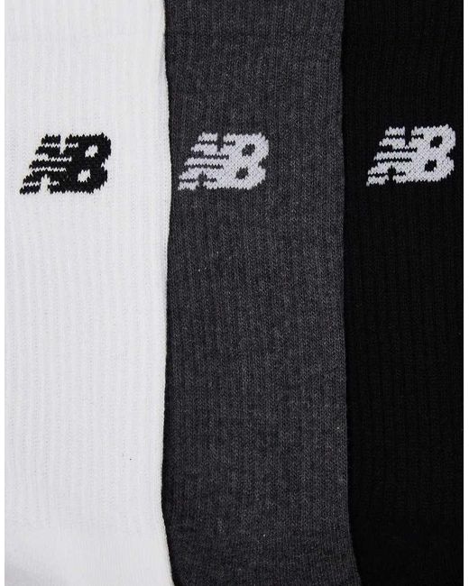 New Balance White Logo Crew Socks 3 Pack