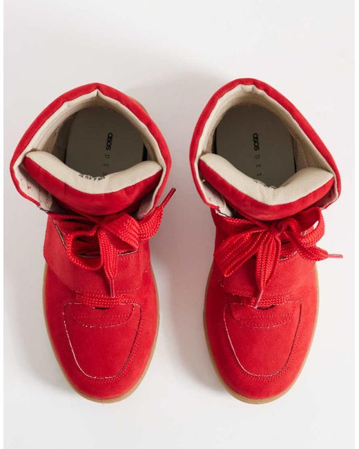 ASOS Red Damson Concealed Wedge Trainers