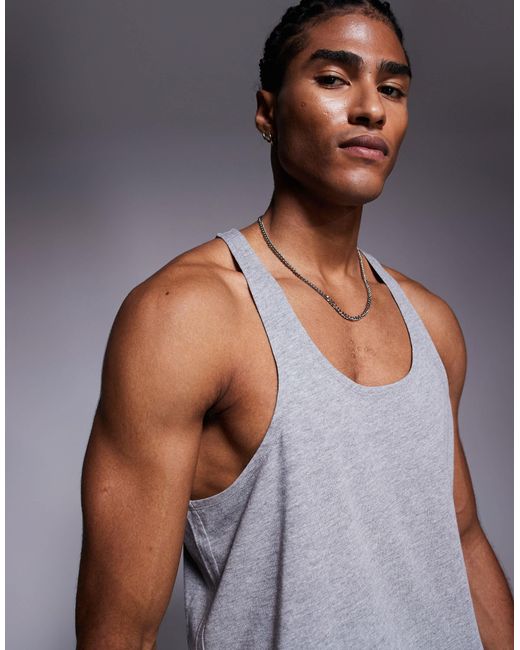 4505 Gray Icon Cotton Stringer Singlet With Quick-dry Finish for men