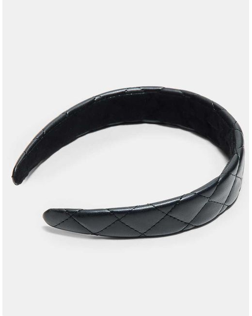 Stradivarius Black Rigid Topstitched Headband
