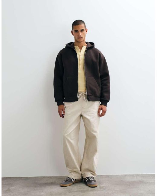ASOS Black Zip Through Hood With Horse Back Print for men