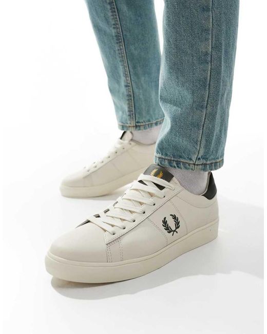 Fred Perry Blue Spencer Leather Trainers for men