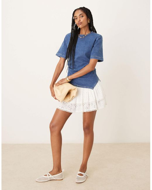 ASOS Blue – kurzärmliges jeansoberteil