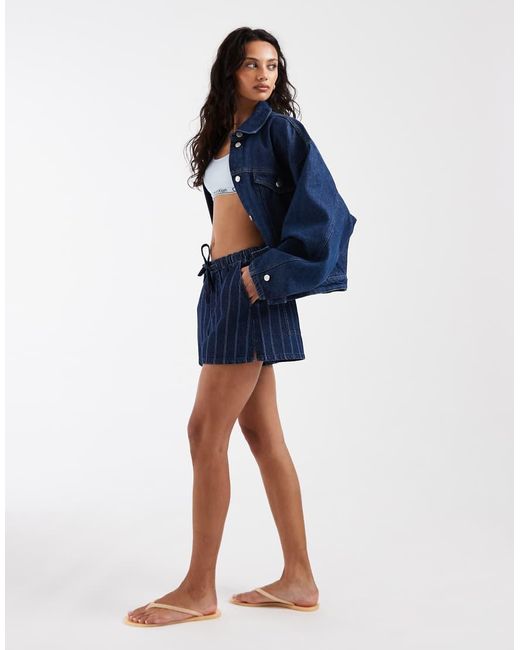 ASOS Blue Denim Pull On Shorts