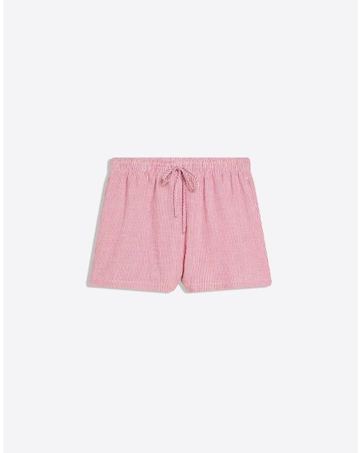 Bershka Red Rustic Shorts With Elasticated Waist