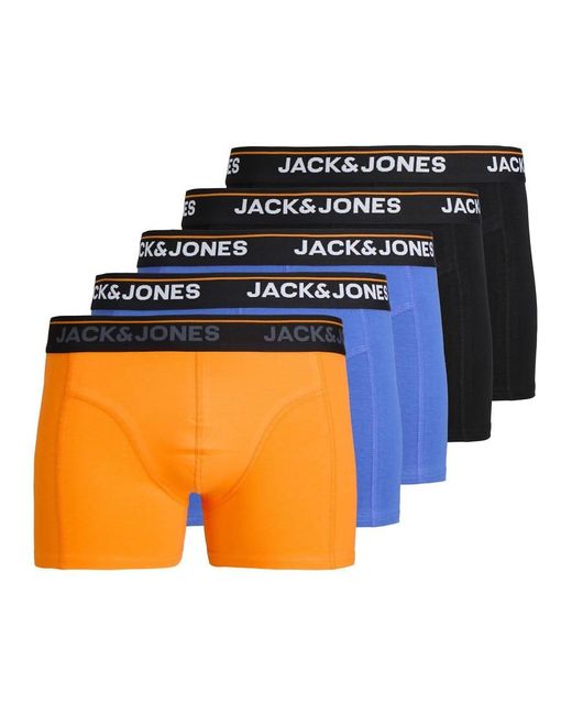 Jack & Jones Orange 5 Pack Trunks for men