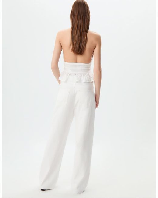 Stradivarius White D88 baggy Wide Leg Jeans