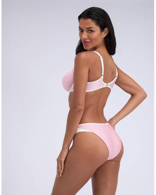 Boux Avenue Ibiza Piped Plunge Bikini Top Underwired With Pearl Detail