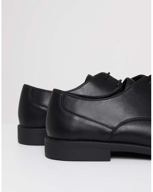 Threadbare Black Lace Up Derby Shoes for men