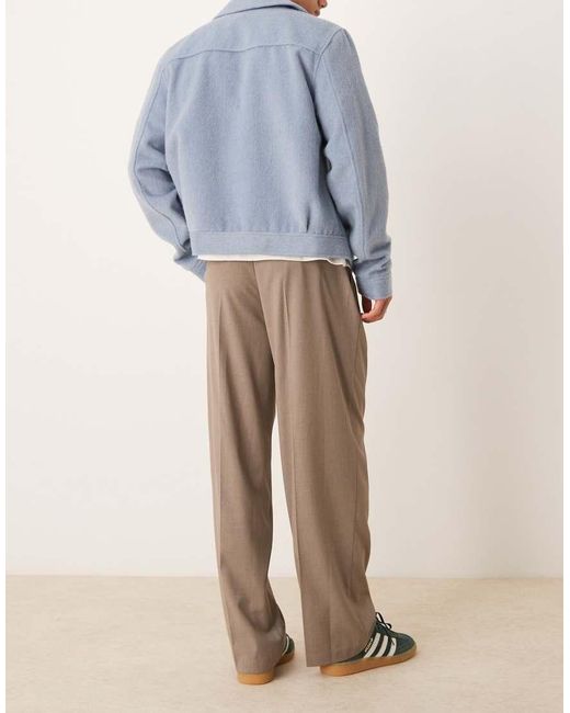 ASOS Multicolor Smart Wide Leg Trousers With Triple Pleats for men