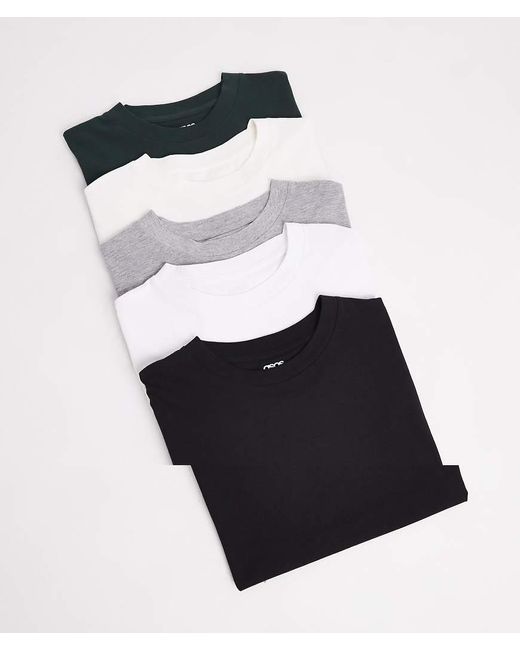 ASOS Black Essentials 5 Pack Oversized T-Shirts for men