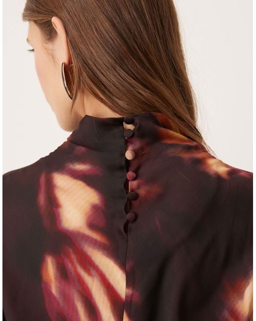Mango Red Long Sleeve Blouse