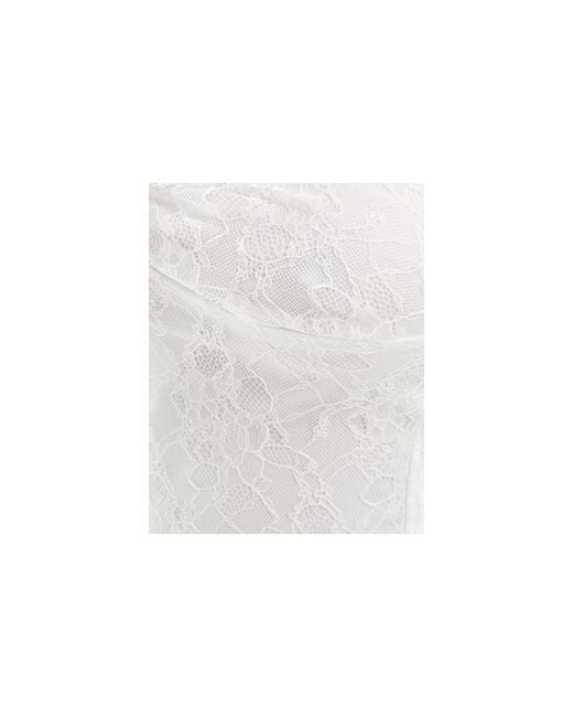 SIMMI White Simmi Lace Keyhole Maxi Dress With Ruffle Detail