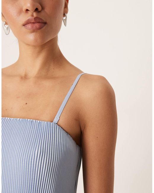 Abercrombie & Fitch Blue – giselle – trägerloses plissee-maxikleid