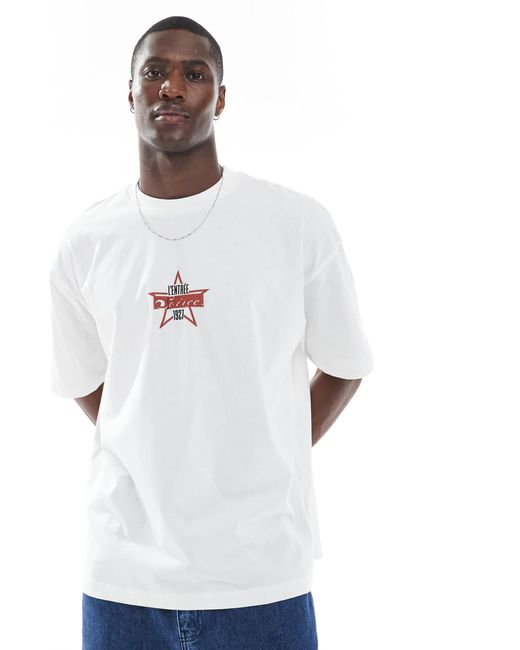 ASOS White Oversized T-shirt With Text Graphic for men