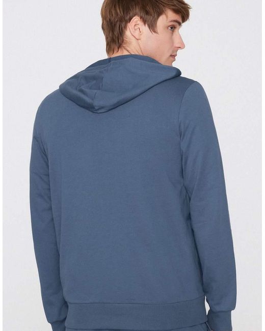 Tezenis Blue Long-Sleeved Zip-Up Hoodie for men
