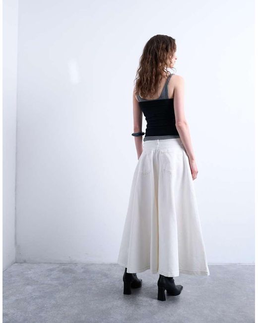 Gonna Midi A Ruota di TOPSHOP in White