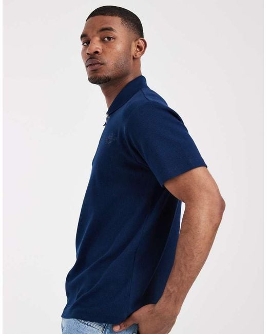 ASOS Blue Heavyweight Regular Fit Polo Co-ord for men