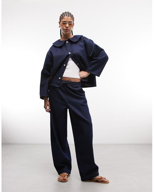 Reclaimed Vintage Blue Pull On Barrel Jean Co-ord