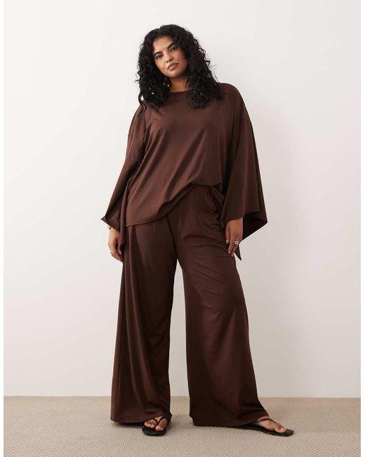 ASOS Brown Asos Design Curve Cape Style Co-ord Top