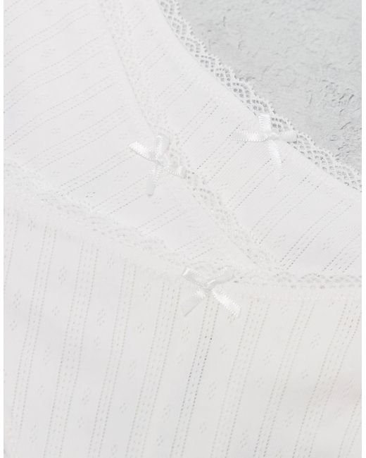 Lindex White Pointelle 3 Pack Thong