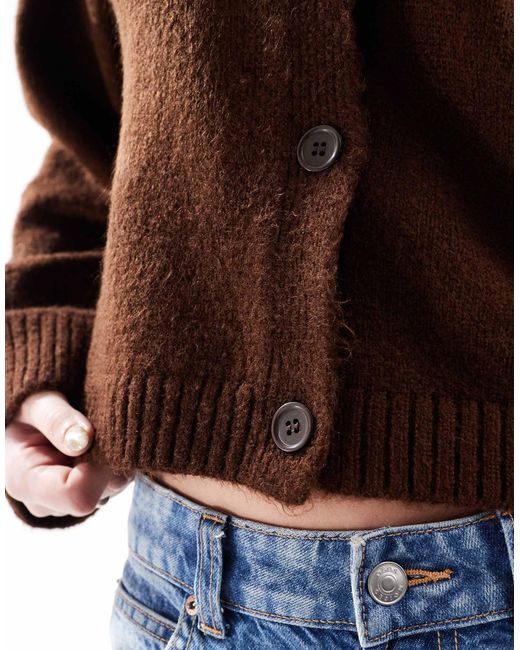 ASOS Brown Scoop Neck Cardigan