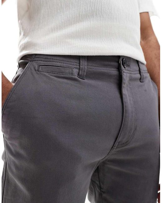 Threadbare White 'Castello' Cotton Slim Fit Chino Trousers With Stretch for men