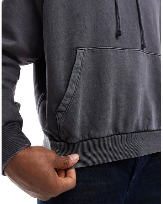 ASOS – kurzer kapuzenpullover in Gray für Herren