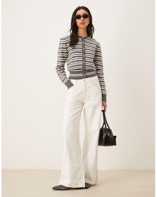 Nia Gray Baxter Striped Button Up Cardigan