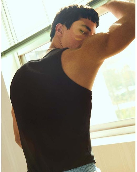 Bershka Black Printed Vest Top for men