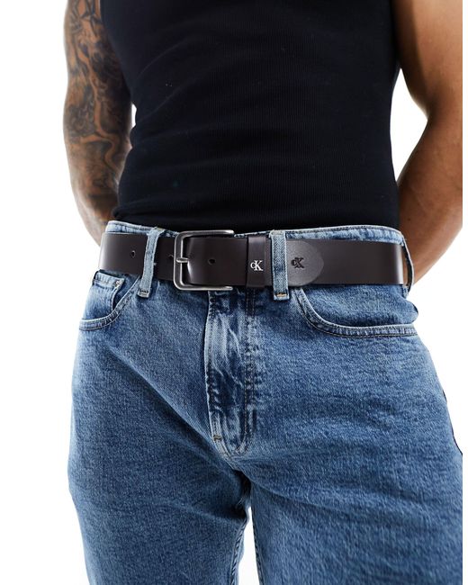 Cinturón marrón Calvin Klein de hombre de color Blue