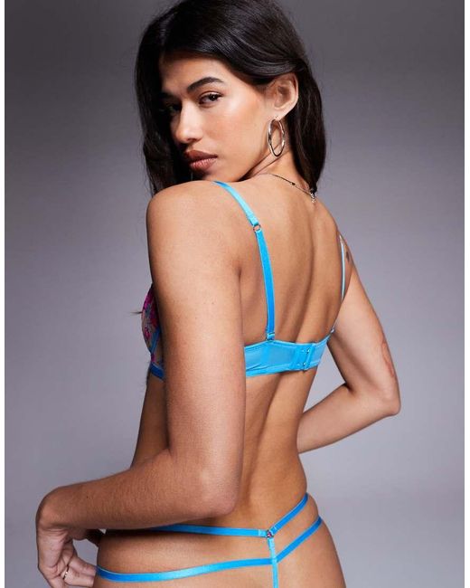 Ann Summers Blue Glistening Non Padded Balcony Bra